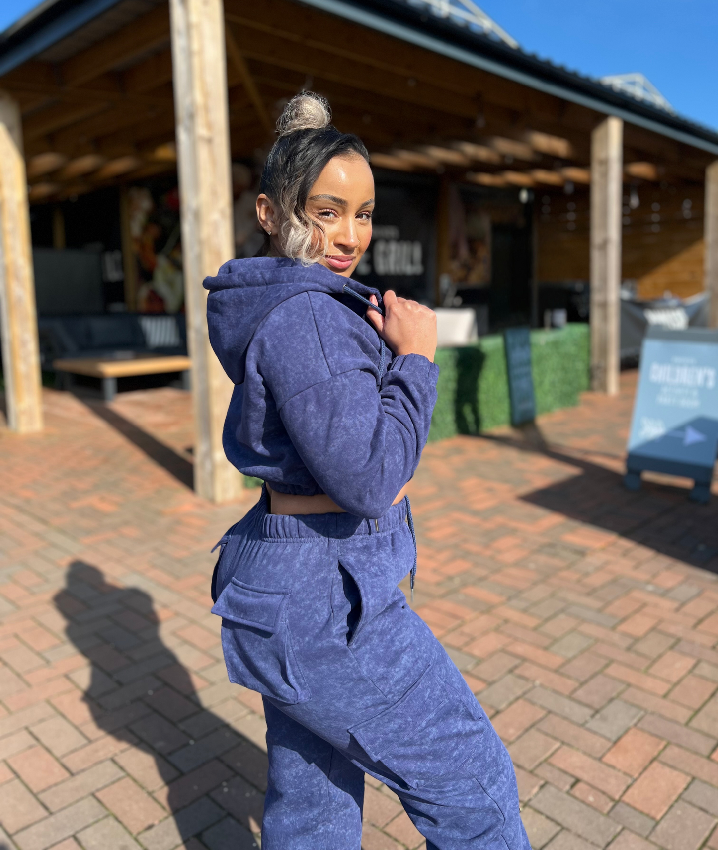 Egyptian Blue ~ Mineral Wash Hoodie & Jogger Set