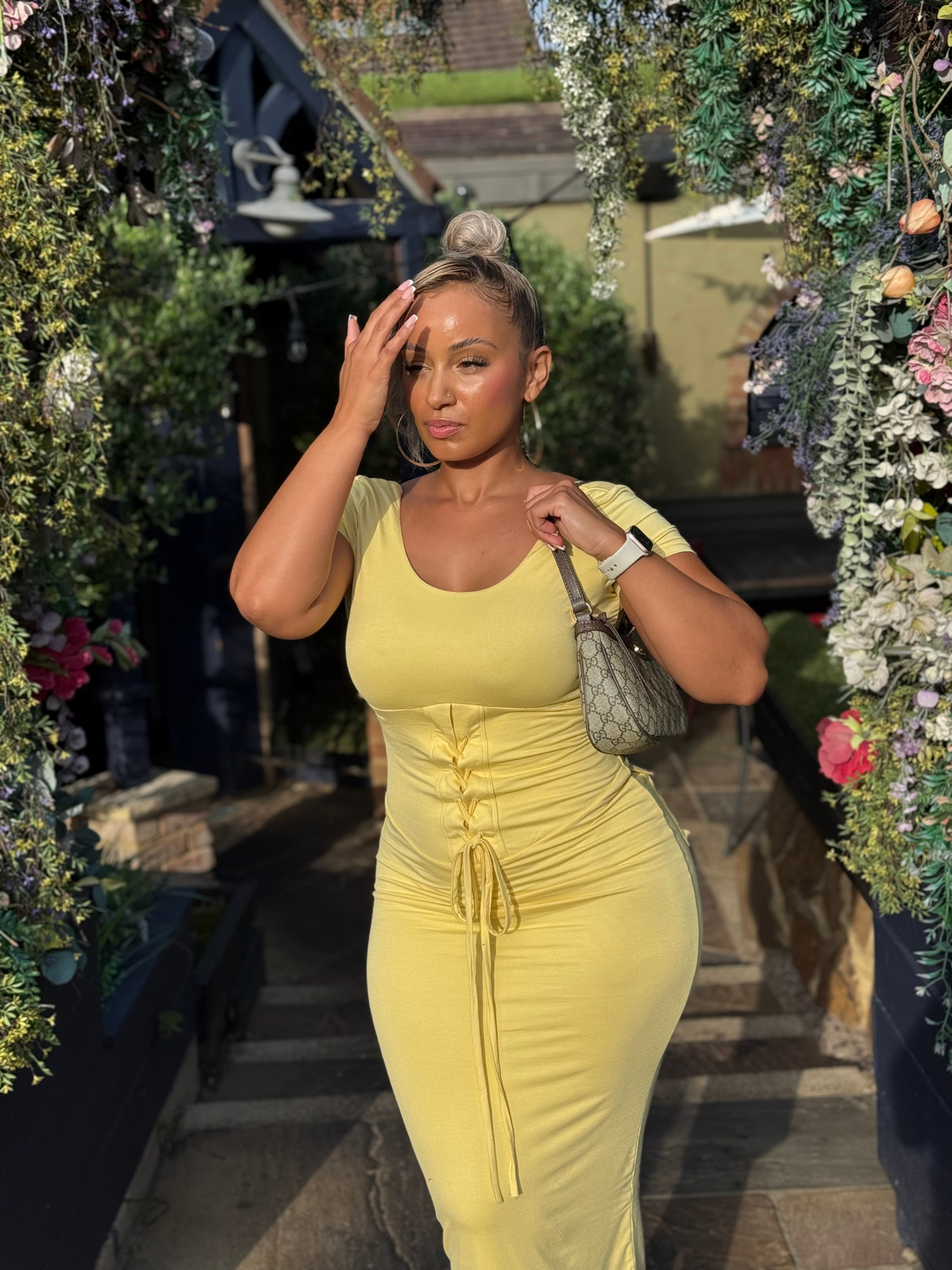 Carina Midi Dress ~ Buttercream Yellow