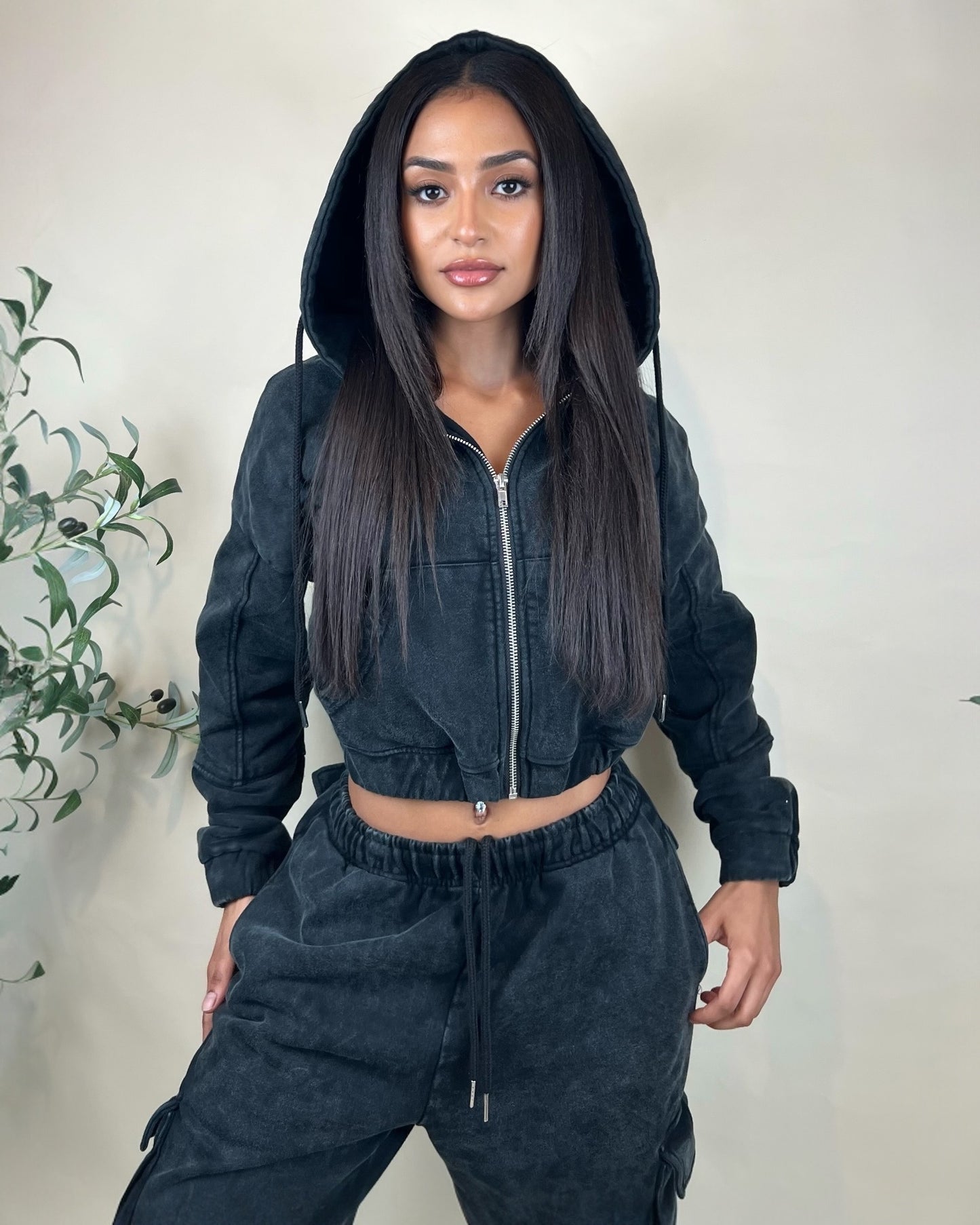 Black Swan ~ Vintage Wash Hoodie & Jogger Set