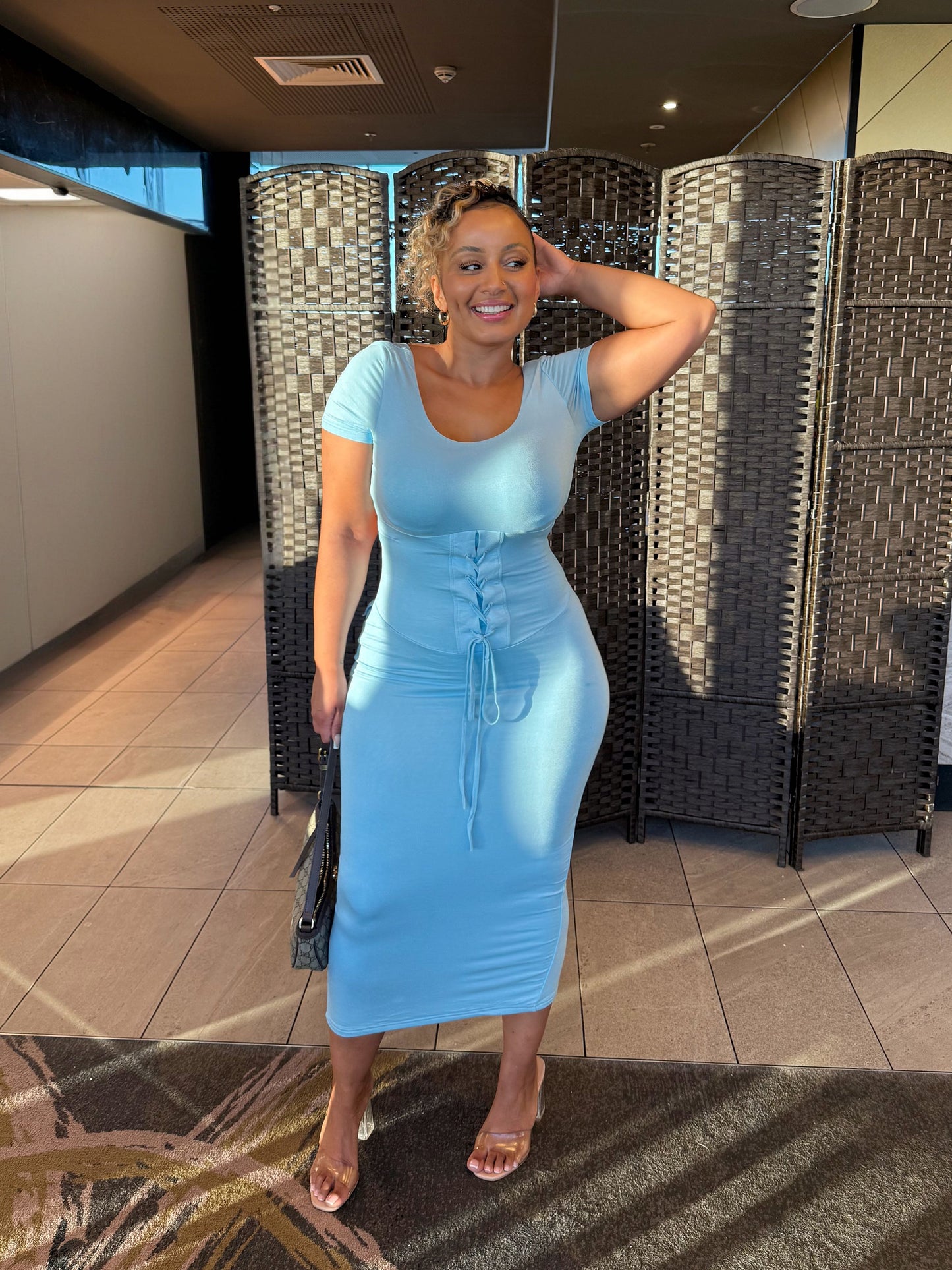 Carina Midi Dress ~ Blue