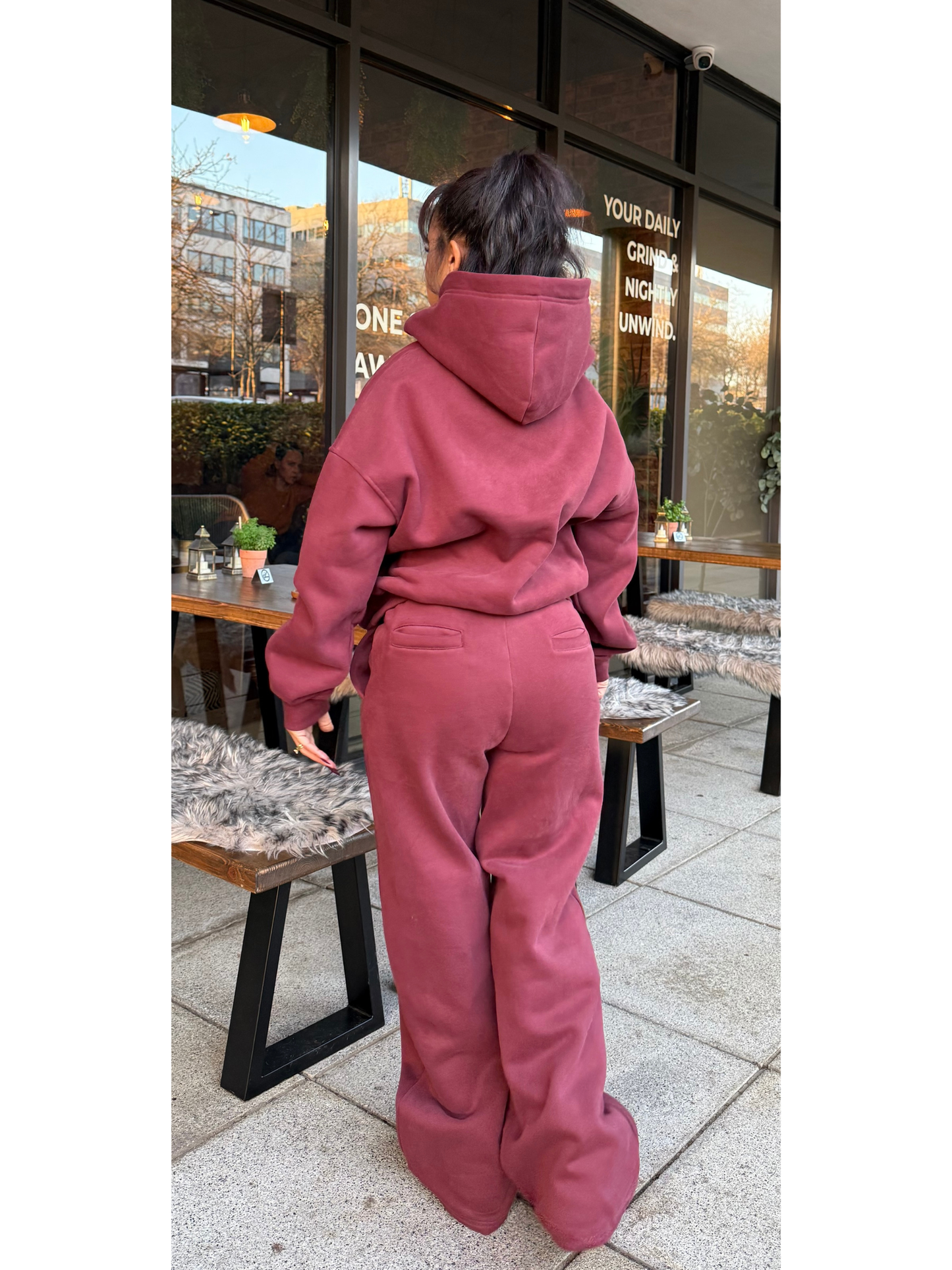 The Vera Hoodie & Jogger Full Set ~ Burgundy