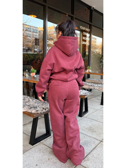 The Vera Hoodie & Jogger Full Set ~ Burgundy