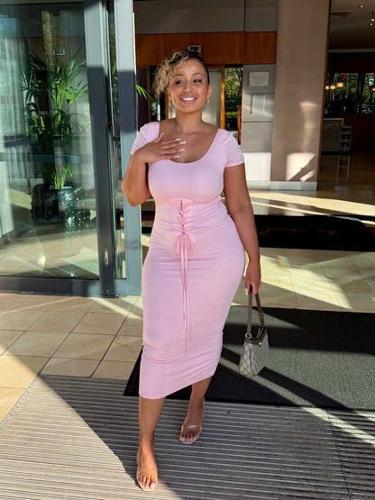 Carina Midi Dress ~ Pink
