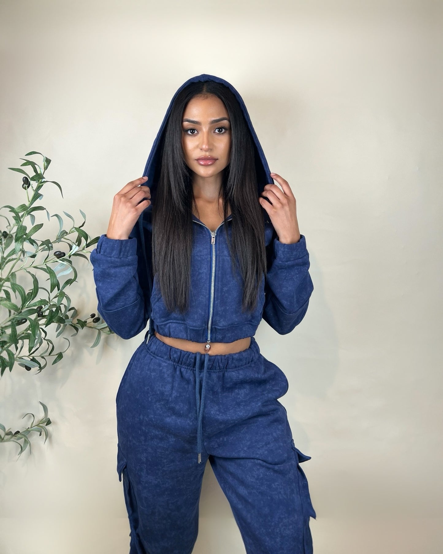 Egyptian Blue ~ Mineral Wash Hoodie & Jogger Set