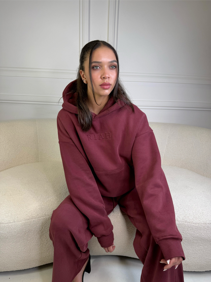 The Vera Hoodie & Jogger Full Set ~ Burgundy