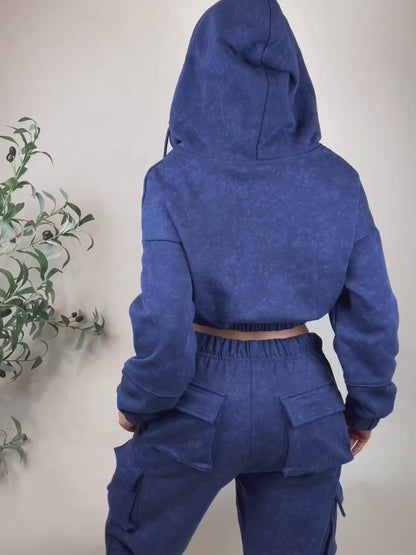 Egyptian Blue ~ Mineral Wash Hoodie & Jogger Set